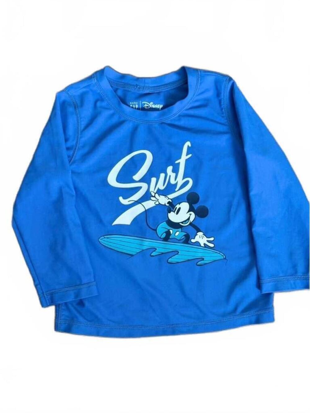 Baby GAP Disney Mickey Mouse Surf Rash Guard 18-24M Blue Long Sleeve